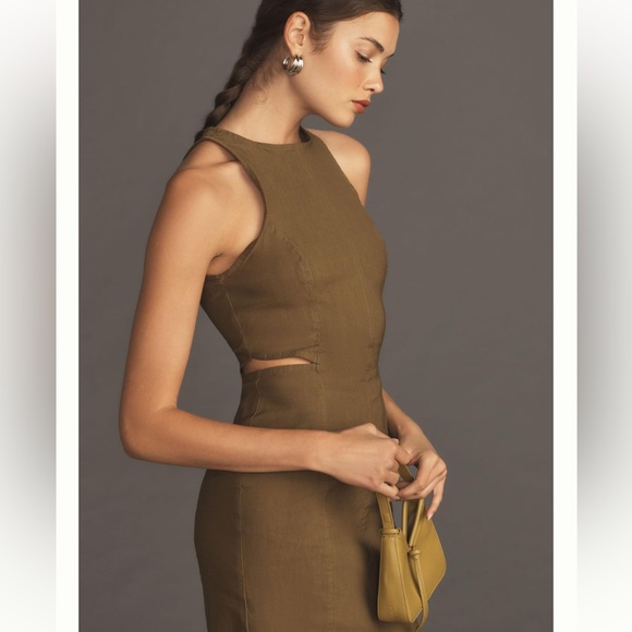 By Anthropologie sleeveless cutout slit midi dress - Picture 3 of 4